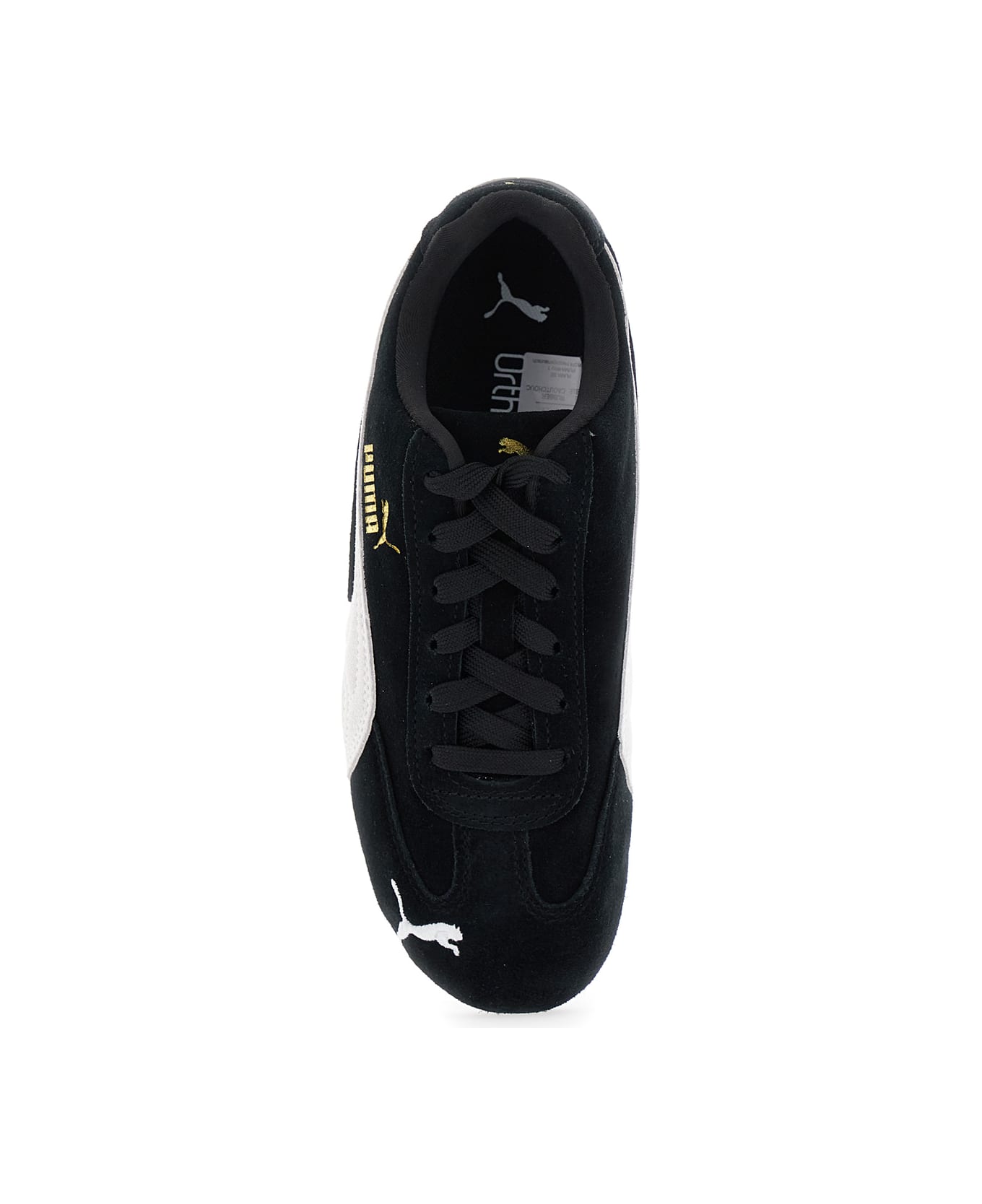 Puma 'speedcat' Black Sneakers With Logo Print On The Side And Logo Lettering On The Side In Leather Unisex - Black