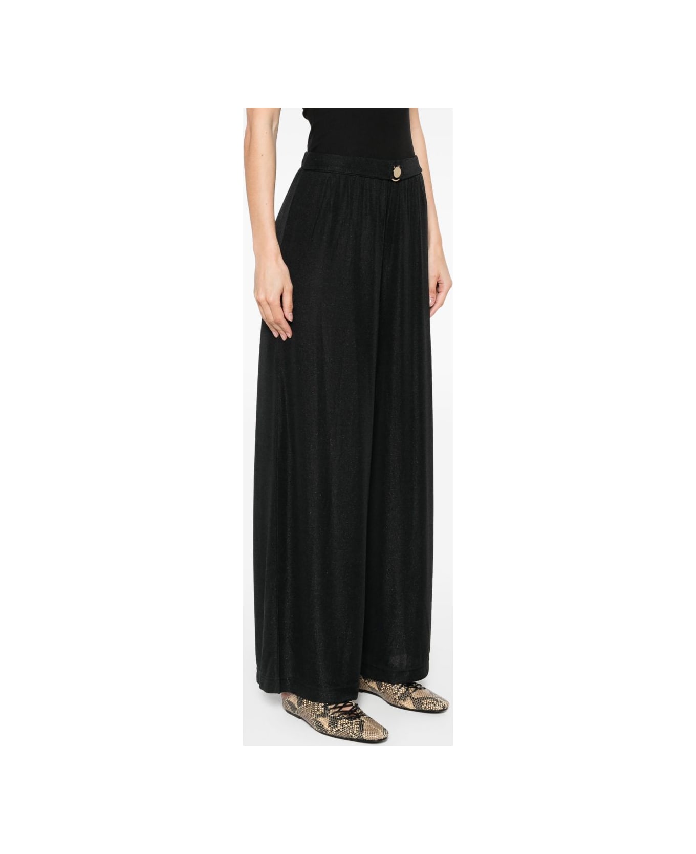Emporio Armani Wide-leg Trousers - Black