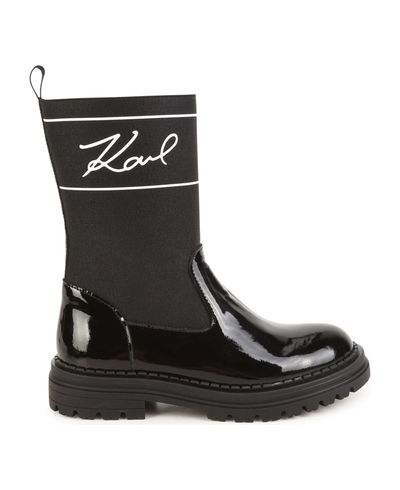 Karl Lagerfeld Kids Ankle Boots With Print - Black