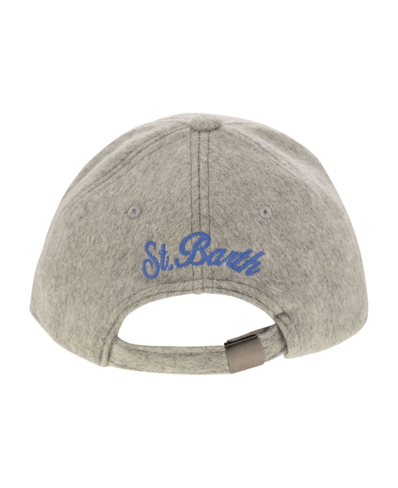 MC2 Saint Barth Grey Wool Baseball Cap With Christmas Holiday Print - Grey