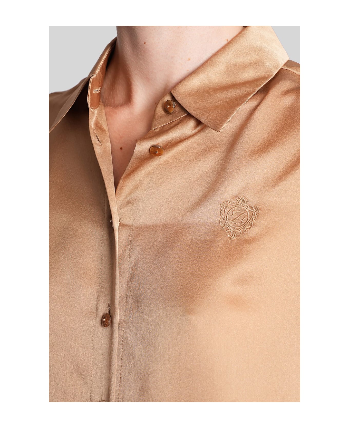 Zimmermann Shirt In Camel Silk - Camel