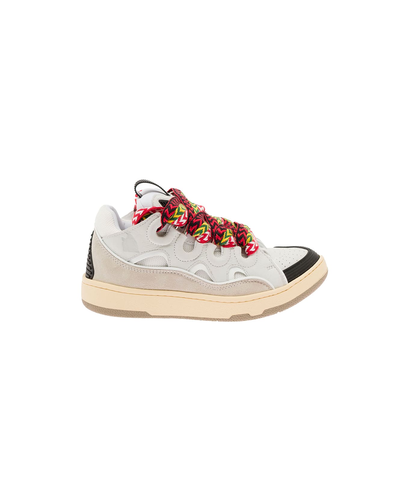 Lanvin 'curb' Sneaker In Leather Multicolor Woman Lanvin - White