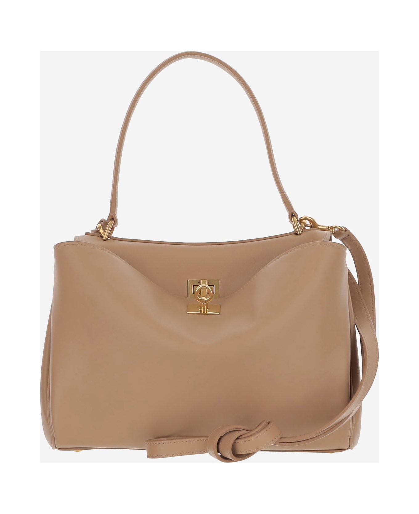 Balenciaga Cappuccino Leather Small Rodeo Handbag - LATTE