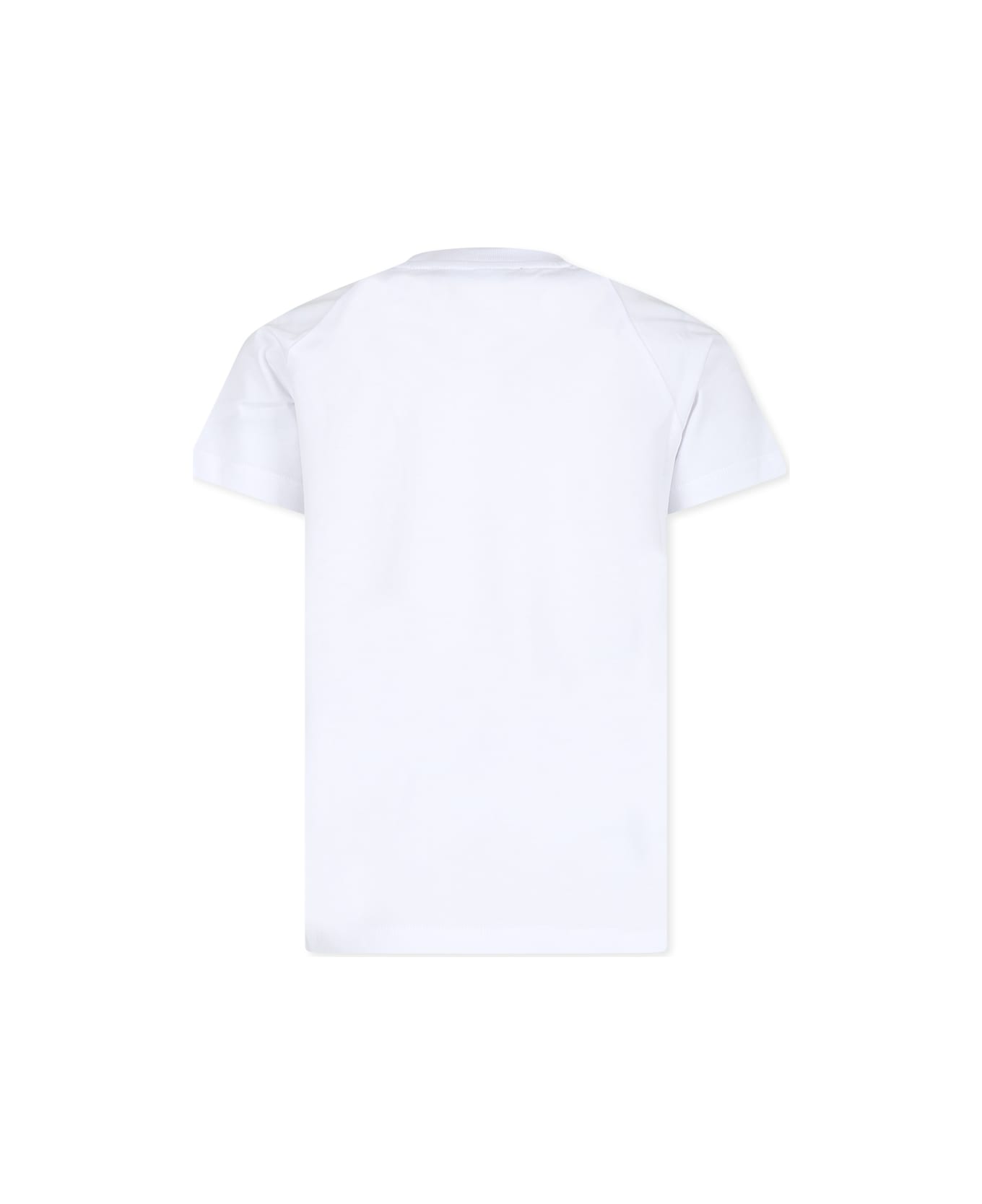 Balmain White T-shirt For Kids With Logo