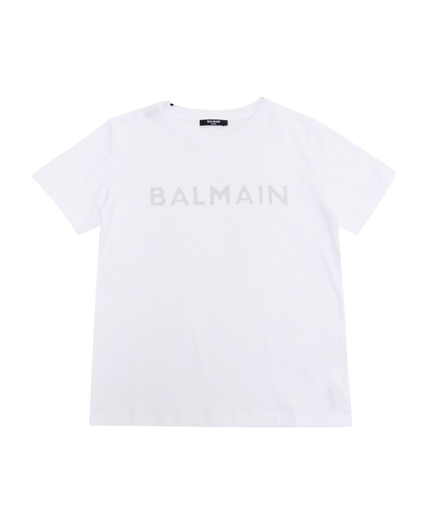 Balmain White T-shirt With Logo - WHITE