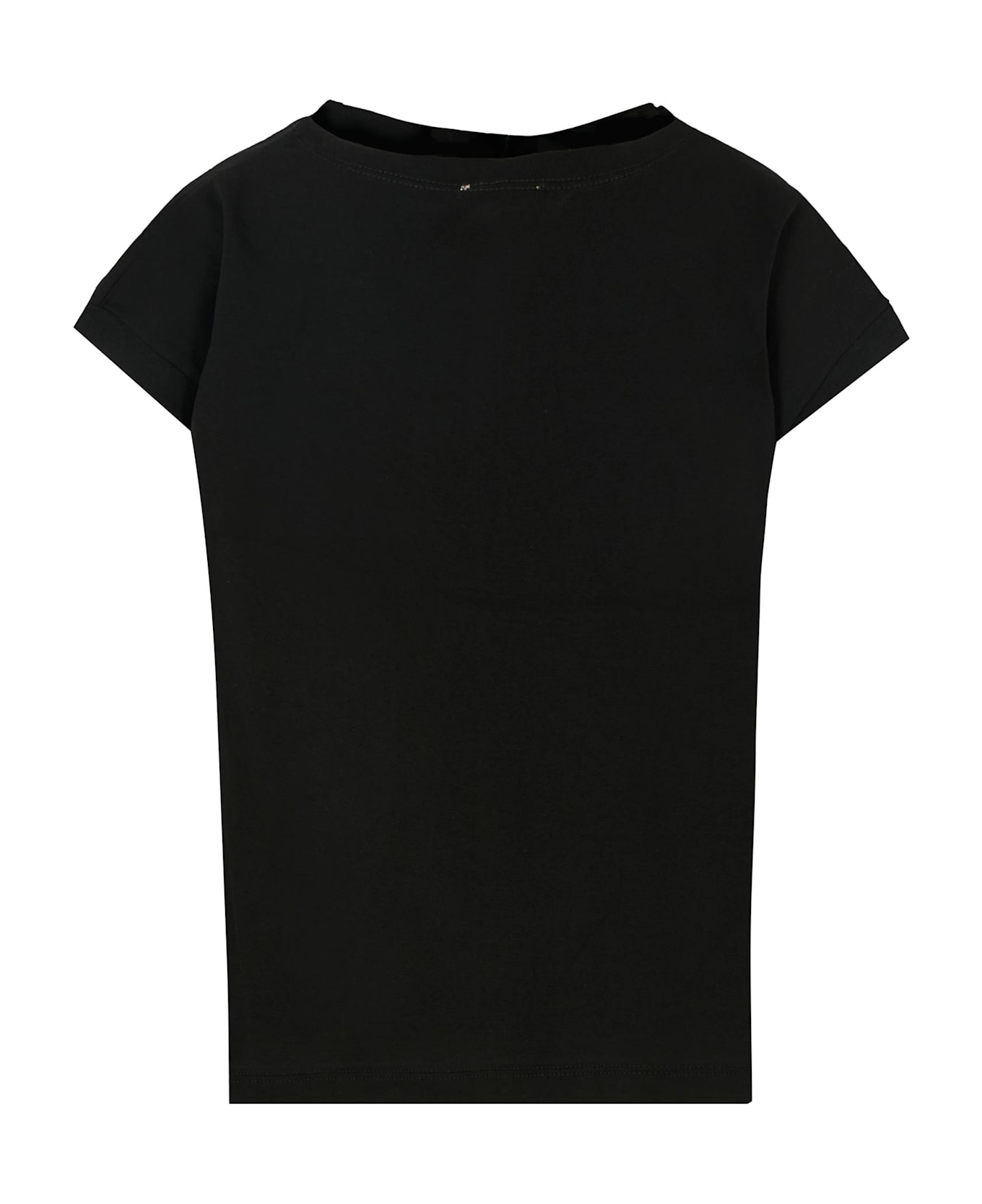 N.21 Black T-shirt For Girl With Logo - Black