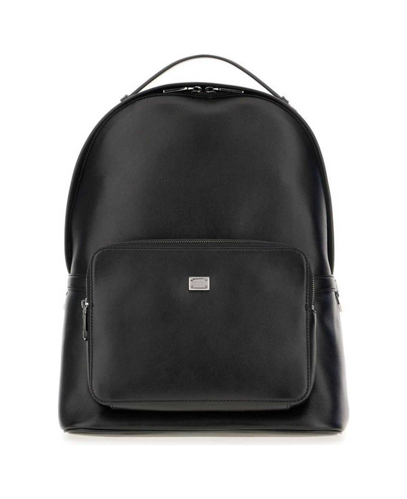 Dolce 
Gabbana Black Leather Backpack