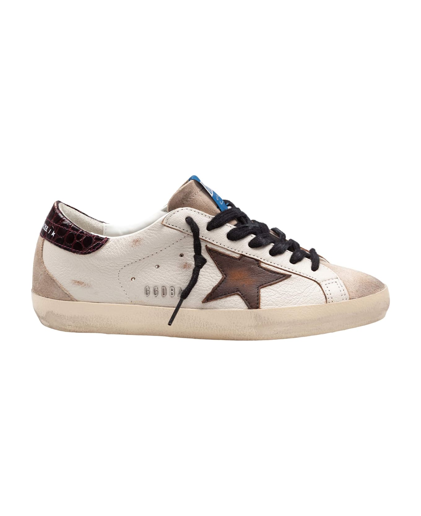 Golden Goose Super Star Sneakers In Leather And Suede Color Beige And Brown - Multi