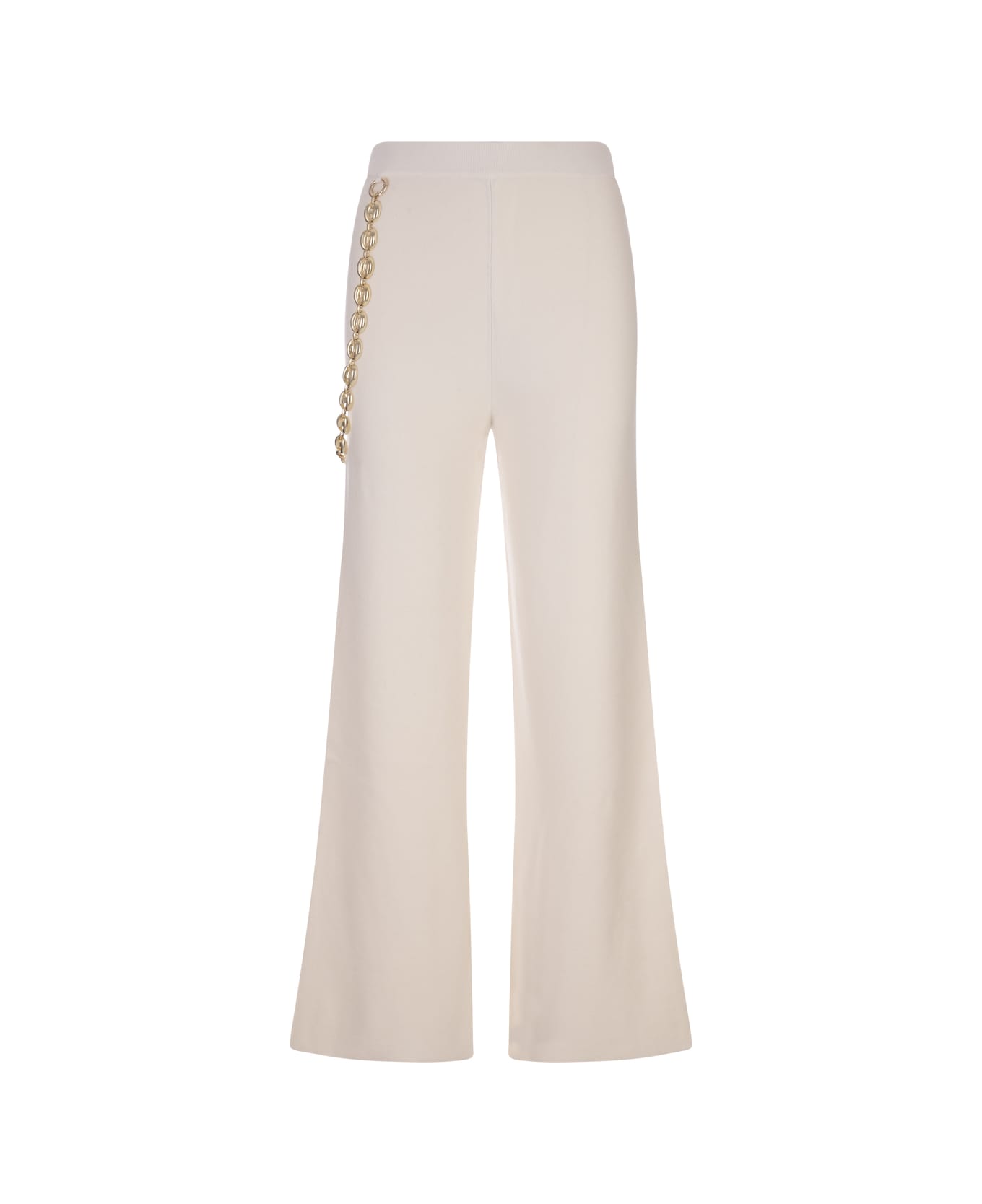 Paco Rabanne White Wide Leg Trousers With Belt - White