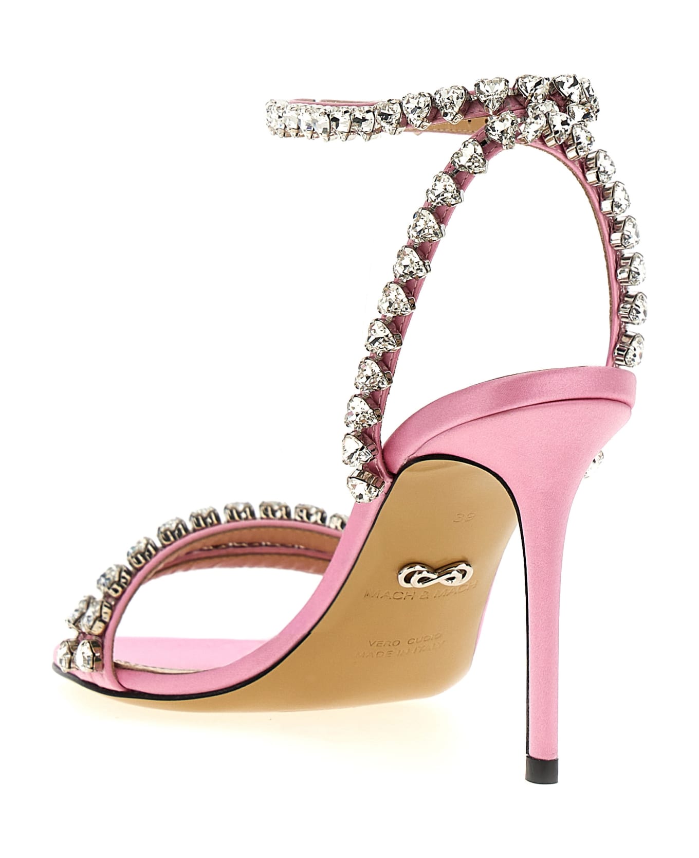 Mach & Mach 'audrey Crystal Round Toe Satin' Sandals - Pink