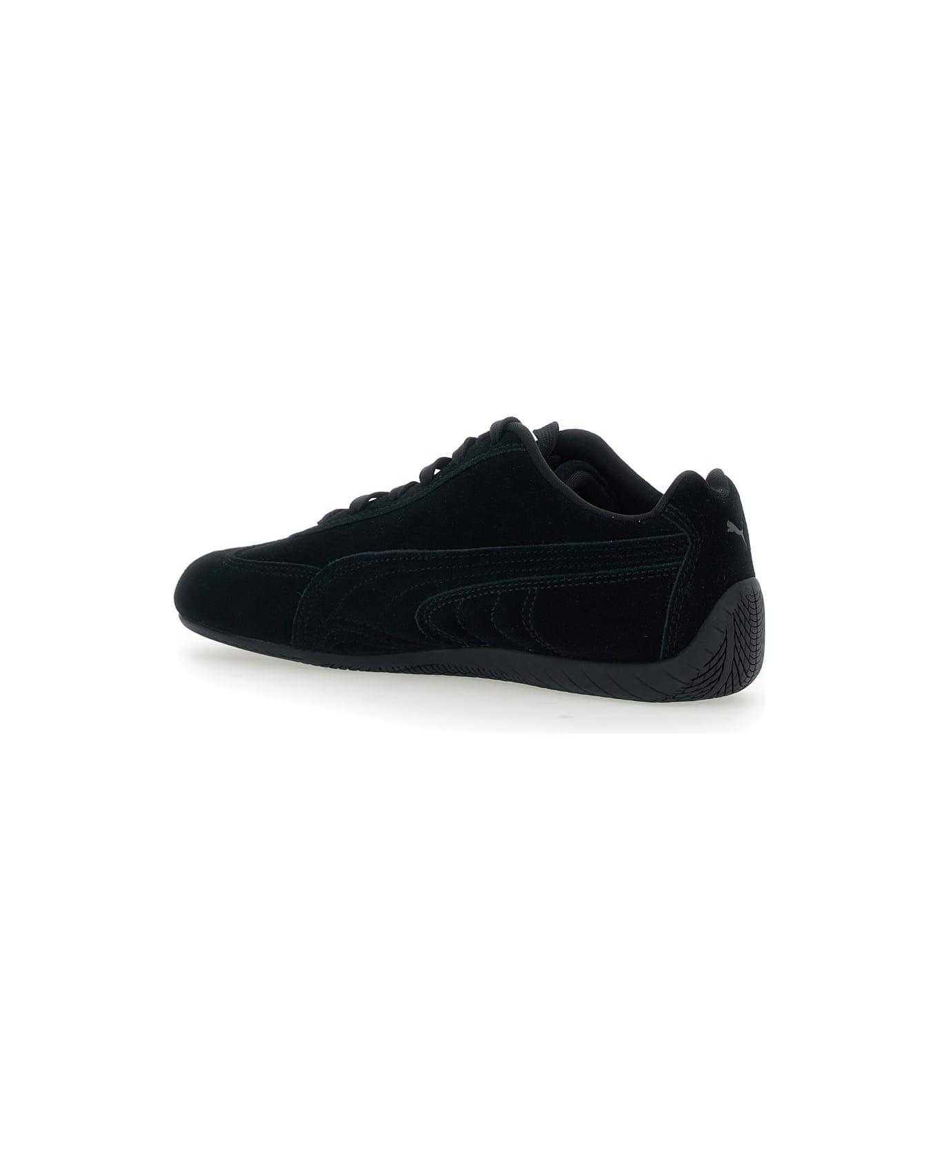 Puma 
speedcat
 Black Sneakers With Logo Print On The Side And Logo Lettering On The Side In Leather Unisex - Black