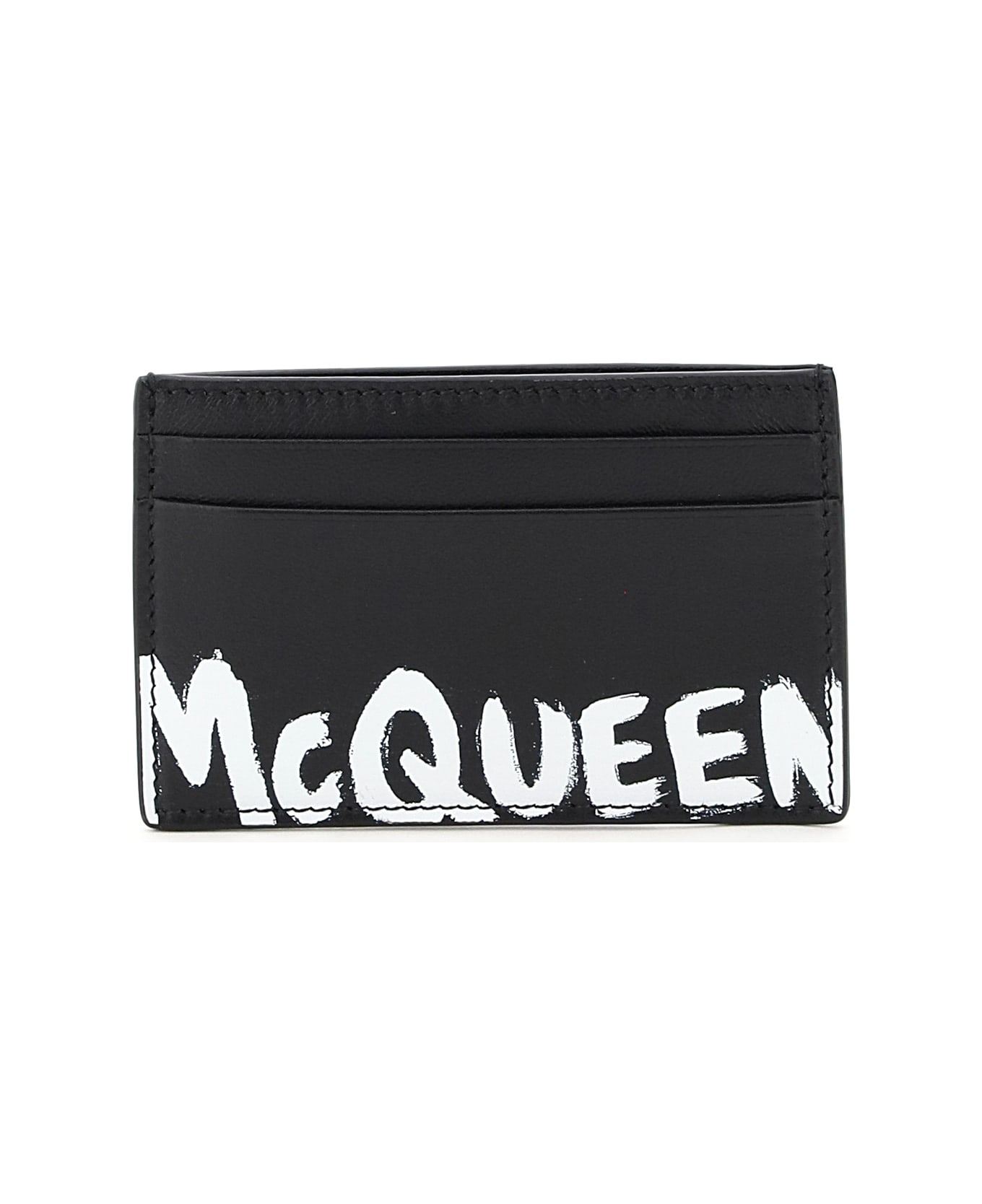Alexander McQueen Graffiti Logo Credit Card Holder - Black