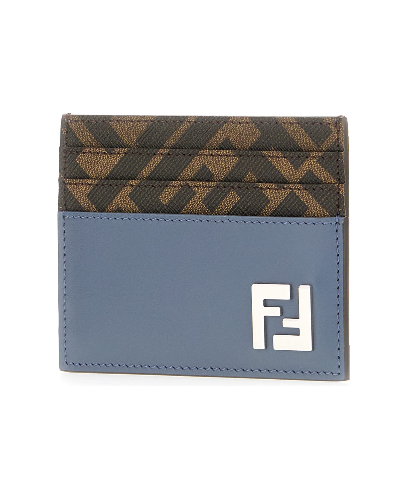 Fendi Denim Blue Leather Card Holder - MIRTO MARRONE