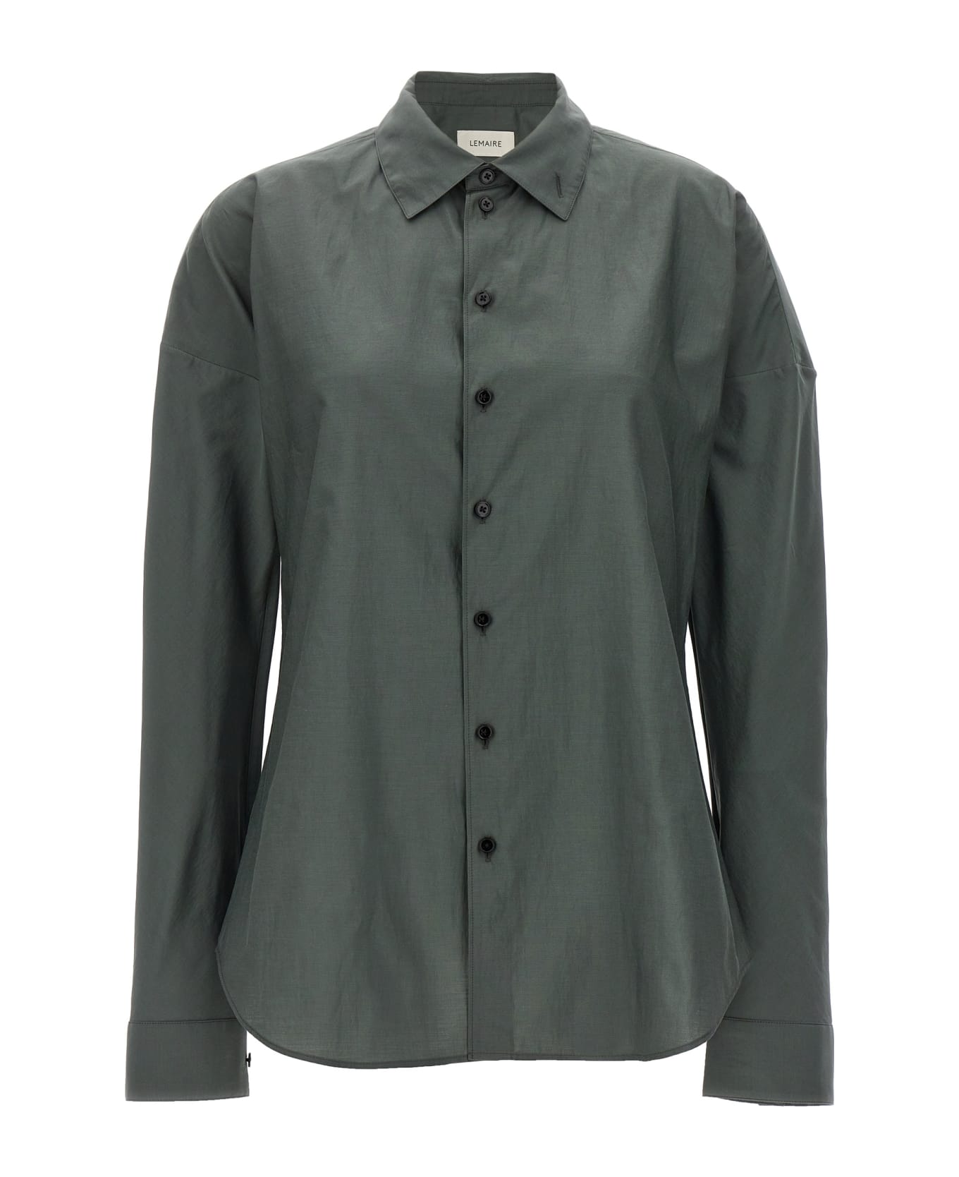 Lemaire 'fitted Band Collar' Shirt - Gray