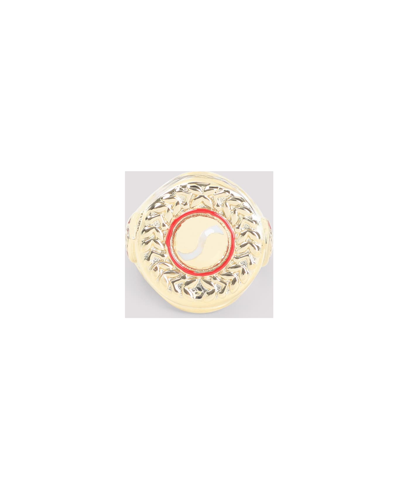 Casablanca Sports Medallion Ring - Gold Red