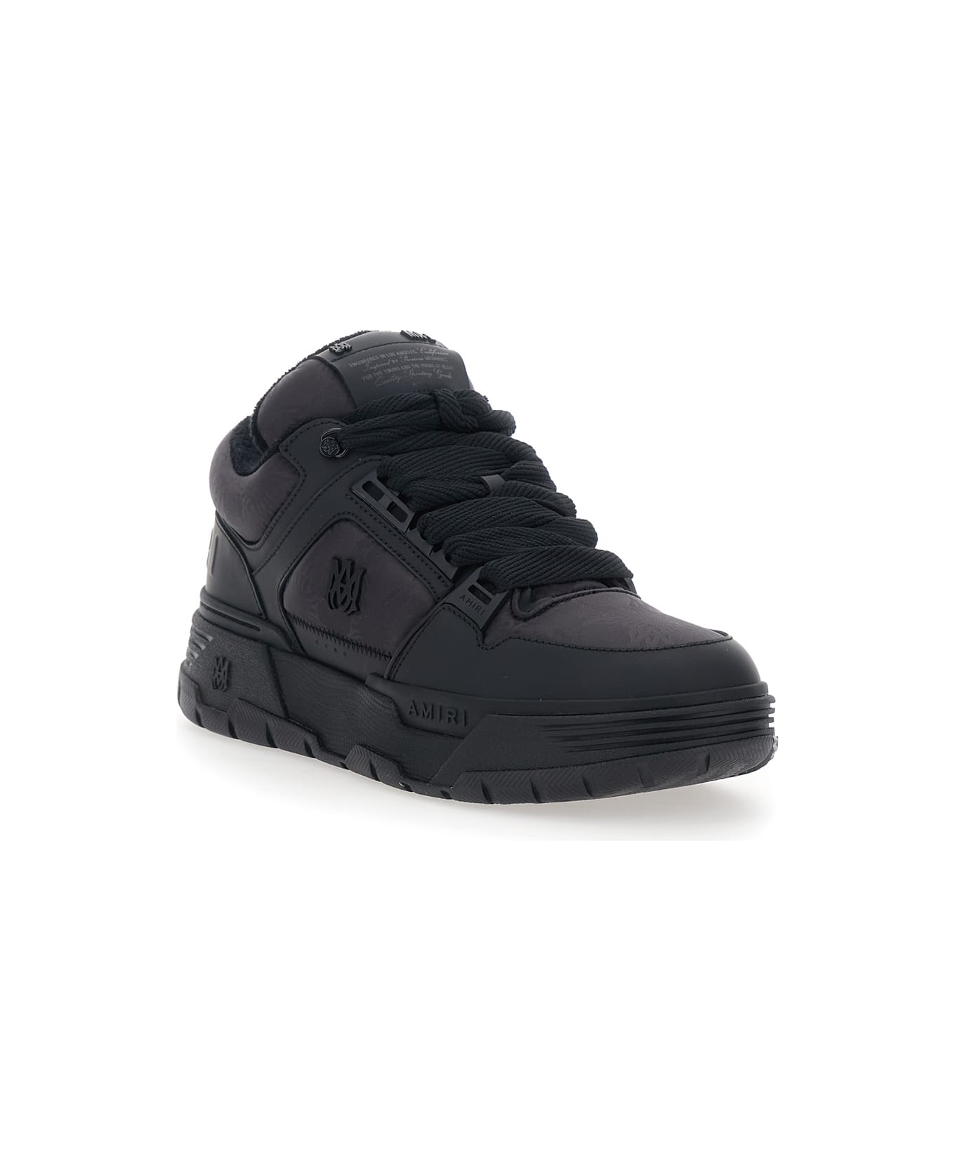 AMIRI 'ma-1' Black Low-top Sneaker With Side Logo Detail In Fabric And Leather Man - Black