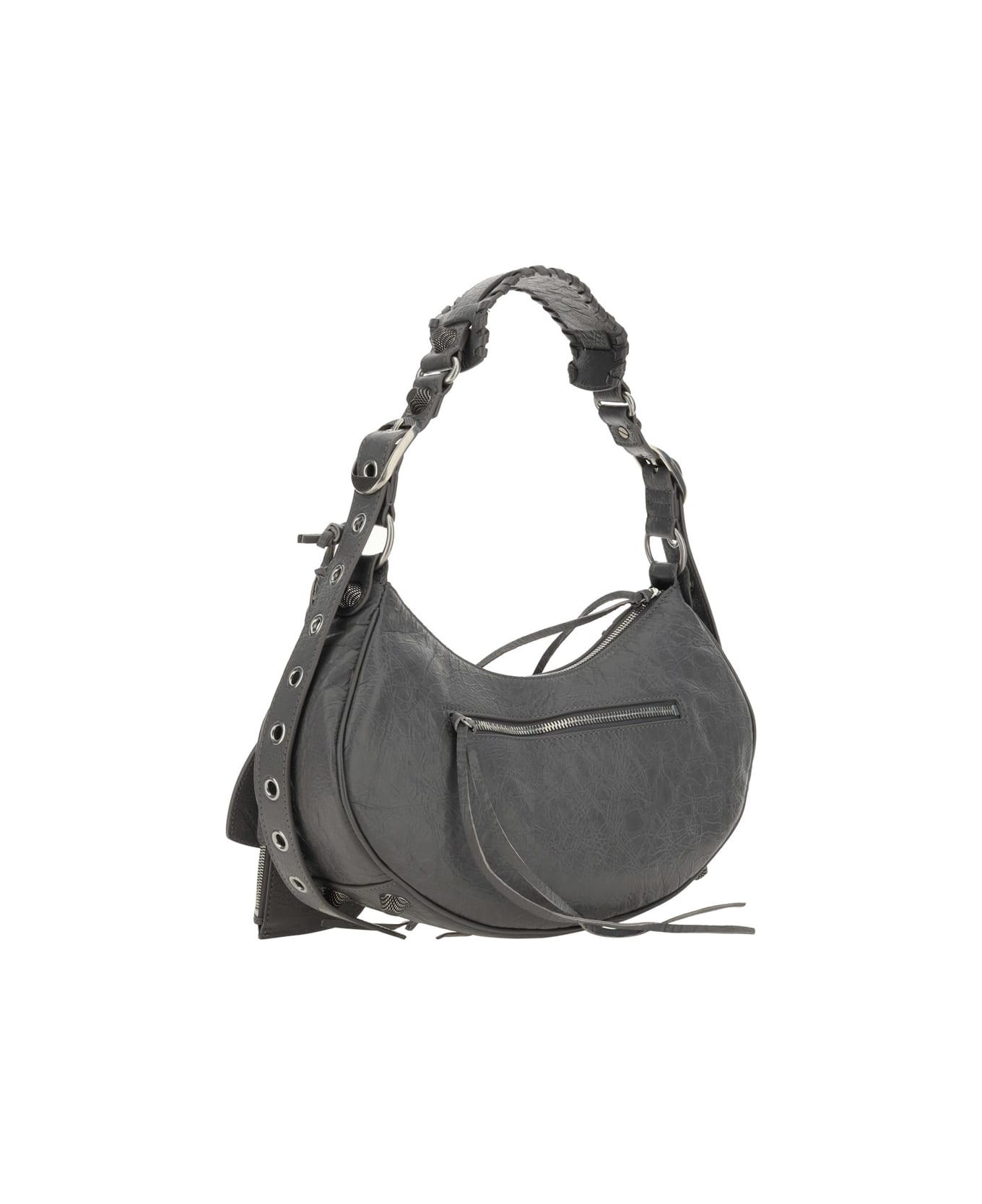Balenciaga Le Cagole Leather Shoulder Bag - Dark Grey