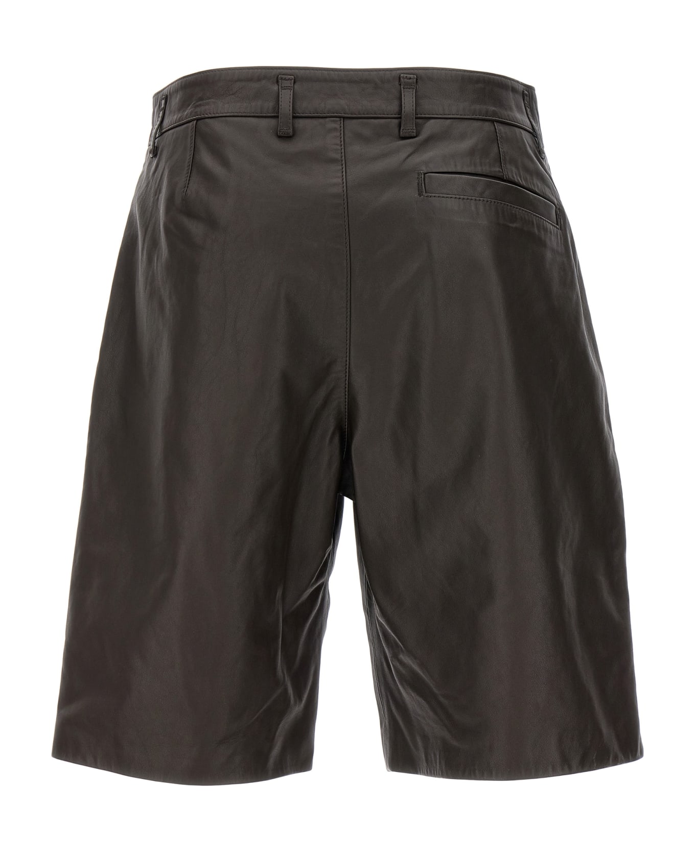 Lemaire Leather Bermuda Shorts - BROWN ショートパンツ