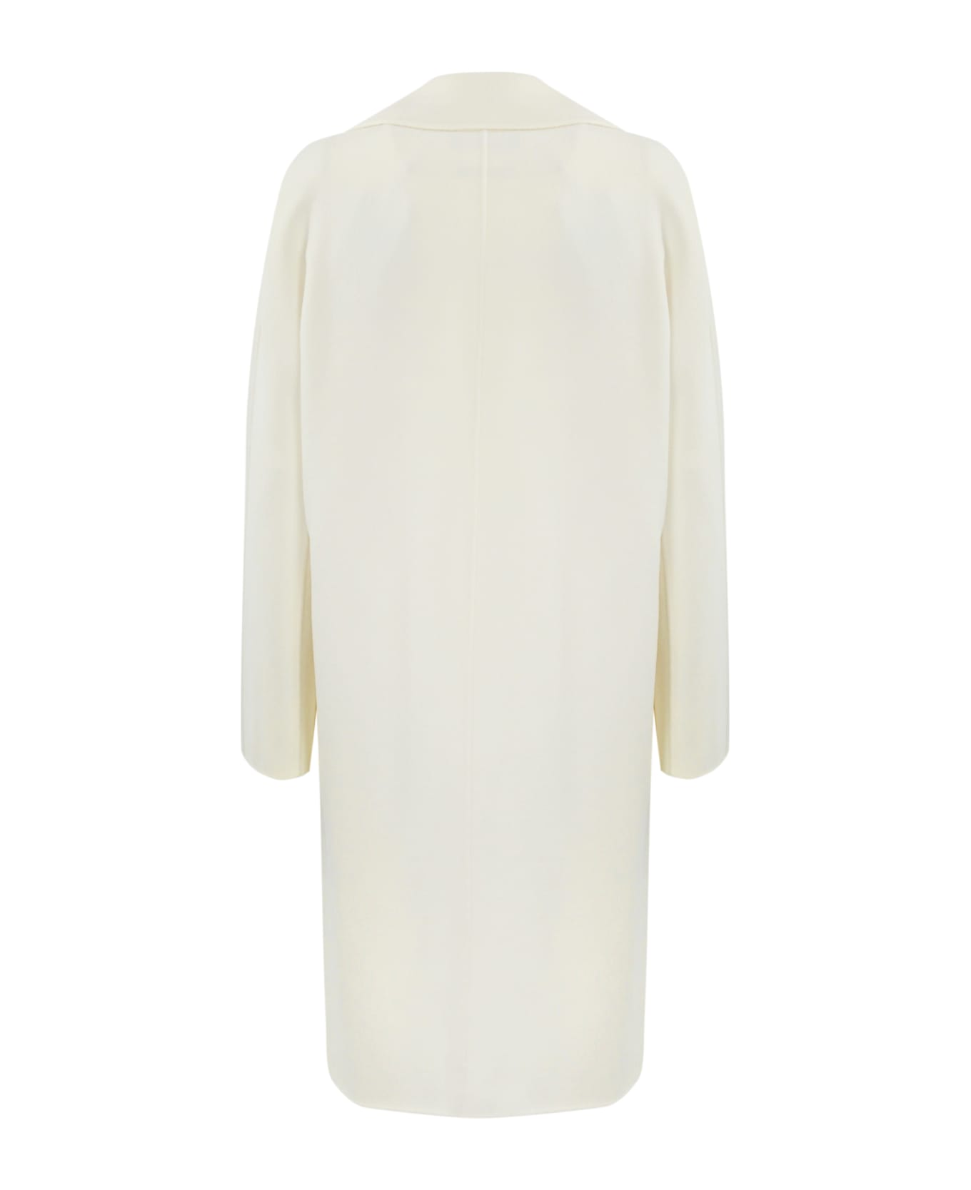 Max Mara Studio Goya Coat In Wool And Cashmere - White