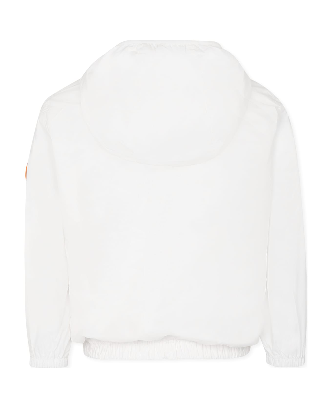 Save the Duck White Windbreaker Jacket For Kids With Logo - White