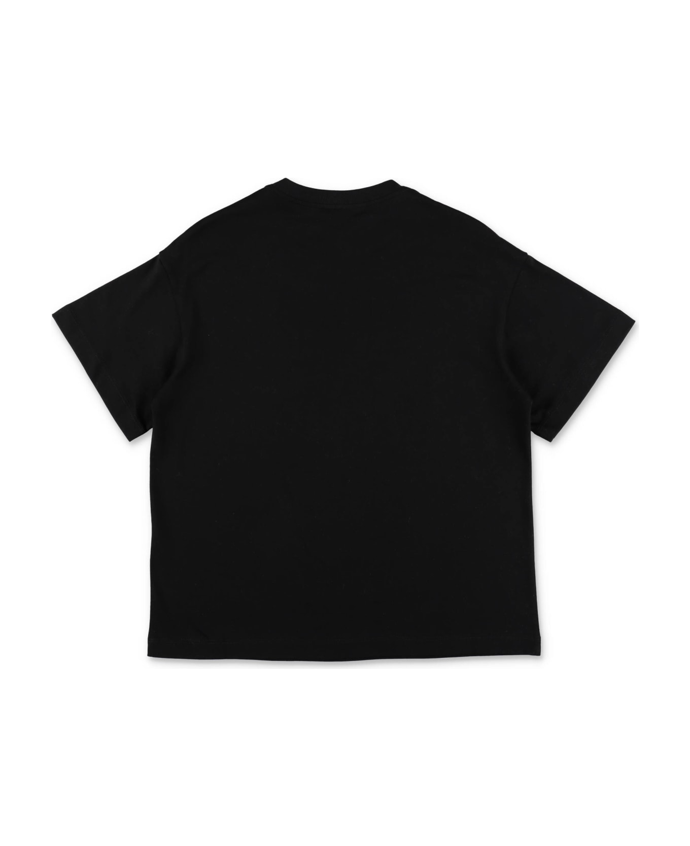 Fendi T-shirt Nera In Jersey Di Cotone Bambino - Nero