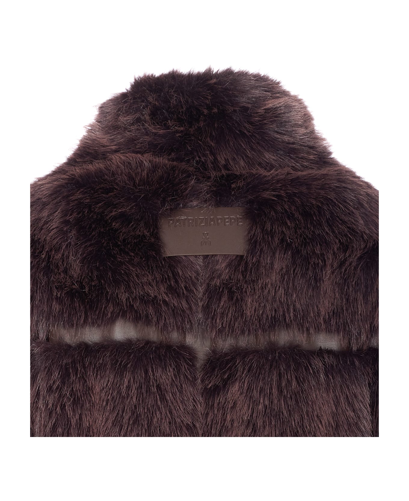 Patrizia Pepe Faux Fur Jacket - Brown