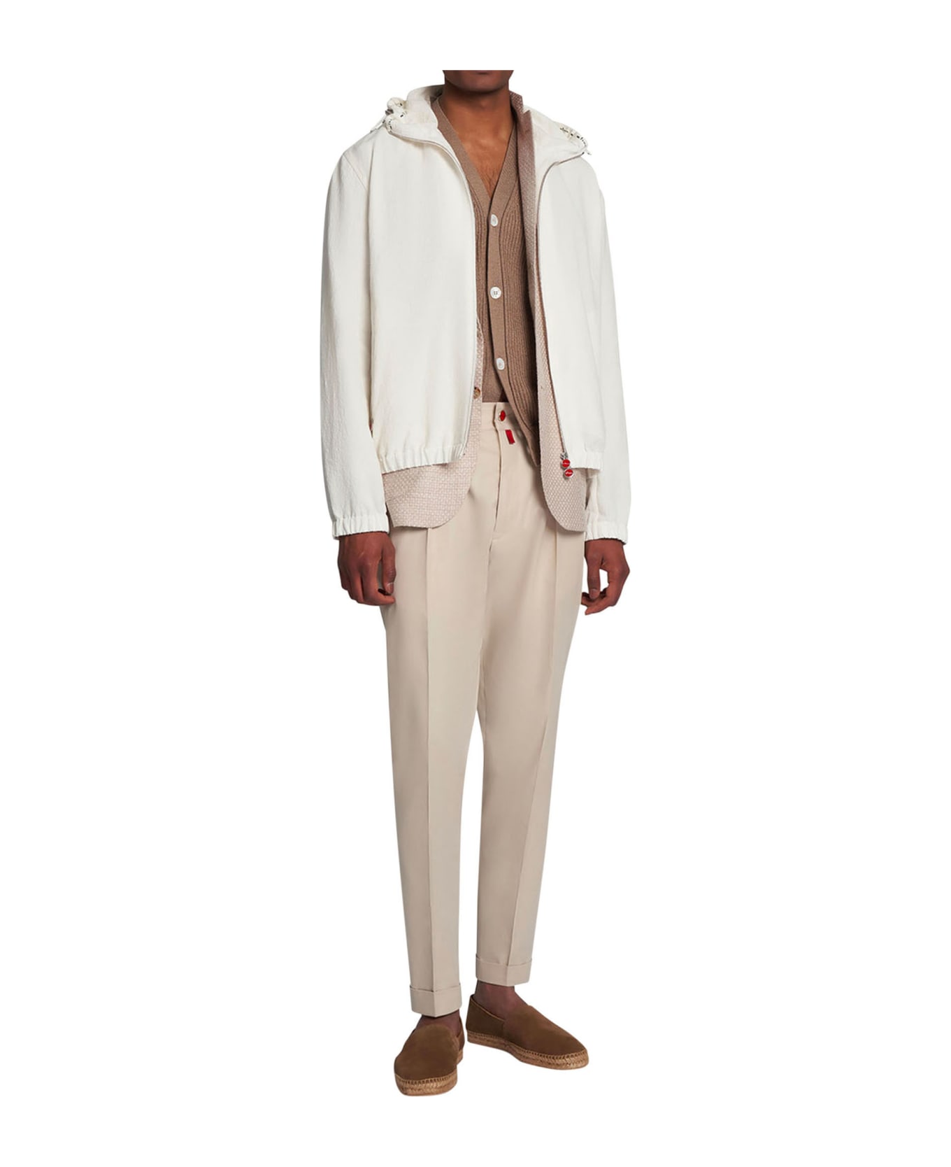 Kiton Blouson Linen - WHITE