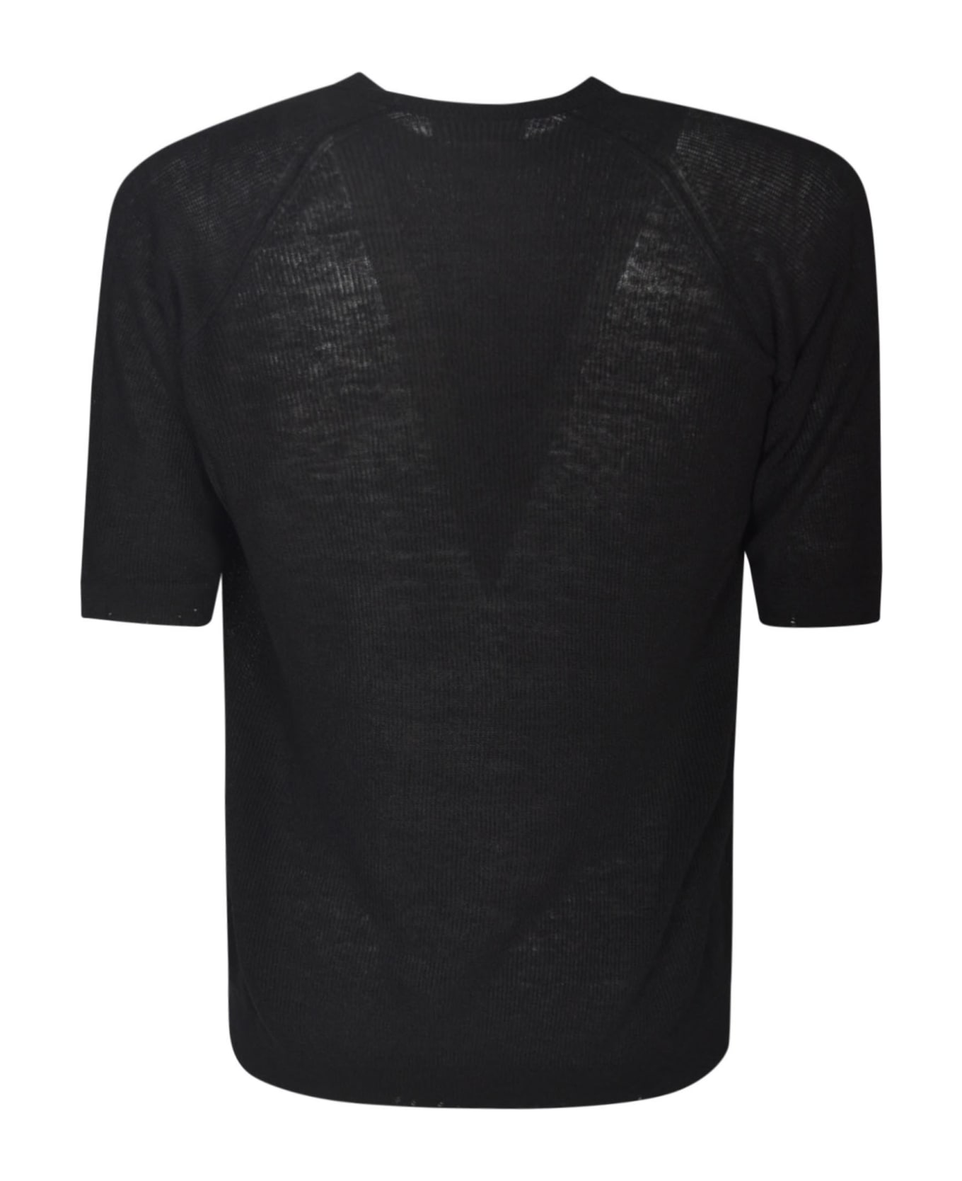 Atomo Factory Knitted Short-sleeved T-shirt - Black シャツ