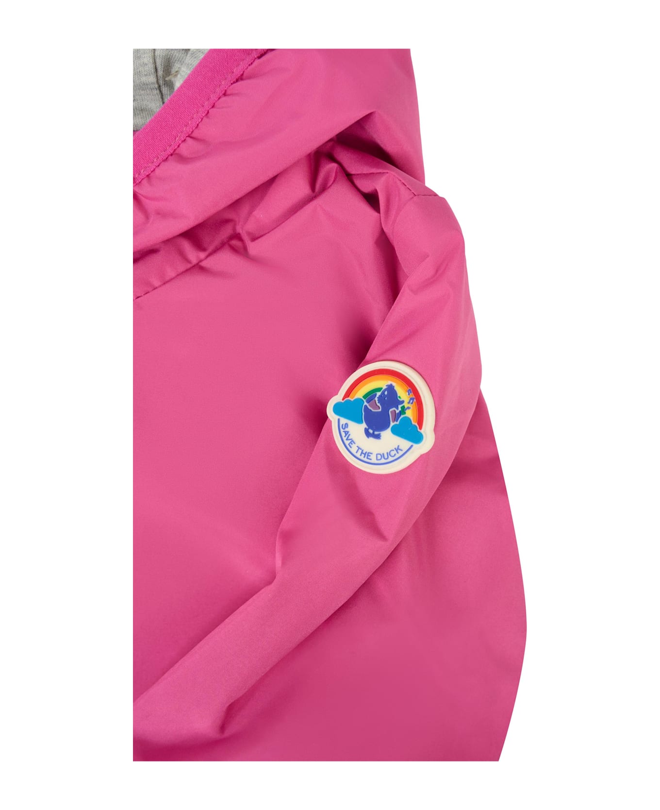 Save the Duck Fuchsia Coco Windbreaker For Baby Girl With Logo - Fuchsia コート＆ジャケット