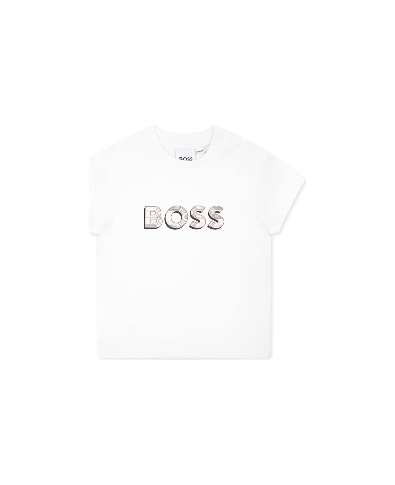 Hugo Boss White T-shirt For Baby Boy With Logo - White