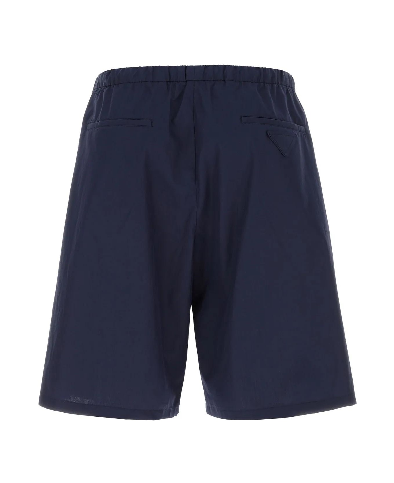 Prada Navy Blue Cotton Bermuda Shorts - Blu ショートパンツ