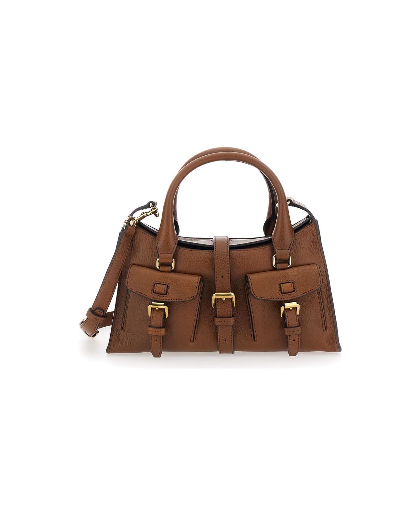 Mulberry 'roxanne' Brown Small Handbag With Adjustable And Removable Shoulder Strap And Two Front Pockets In Leather Woman - Brown