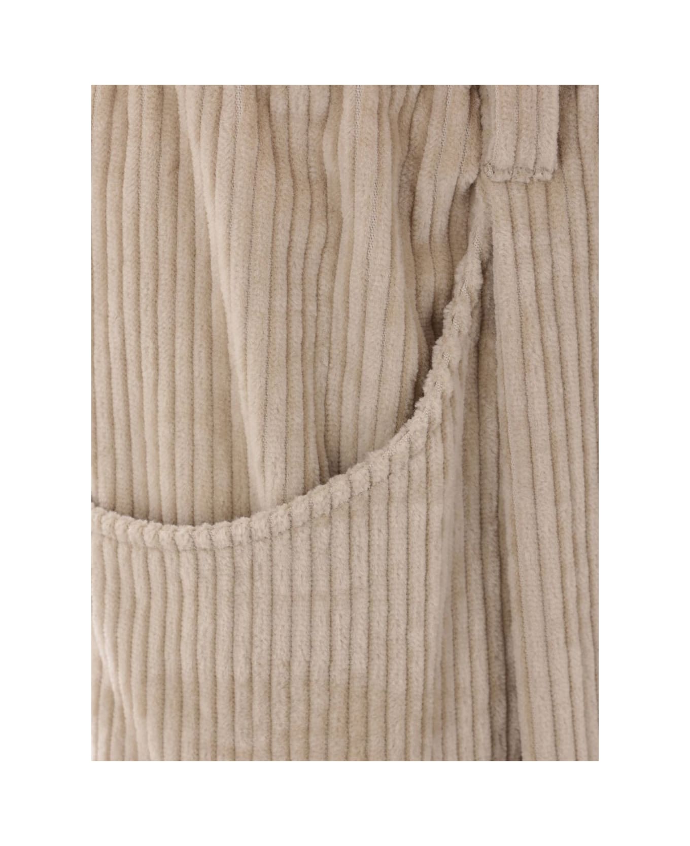 Brunello Cucinelli Straight Ribbed Trousers - Beige