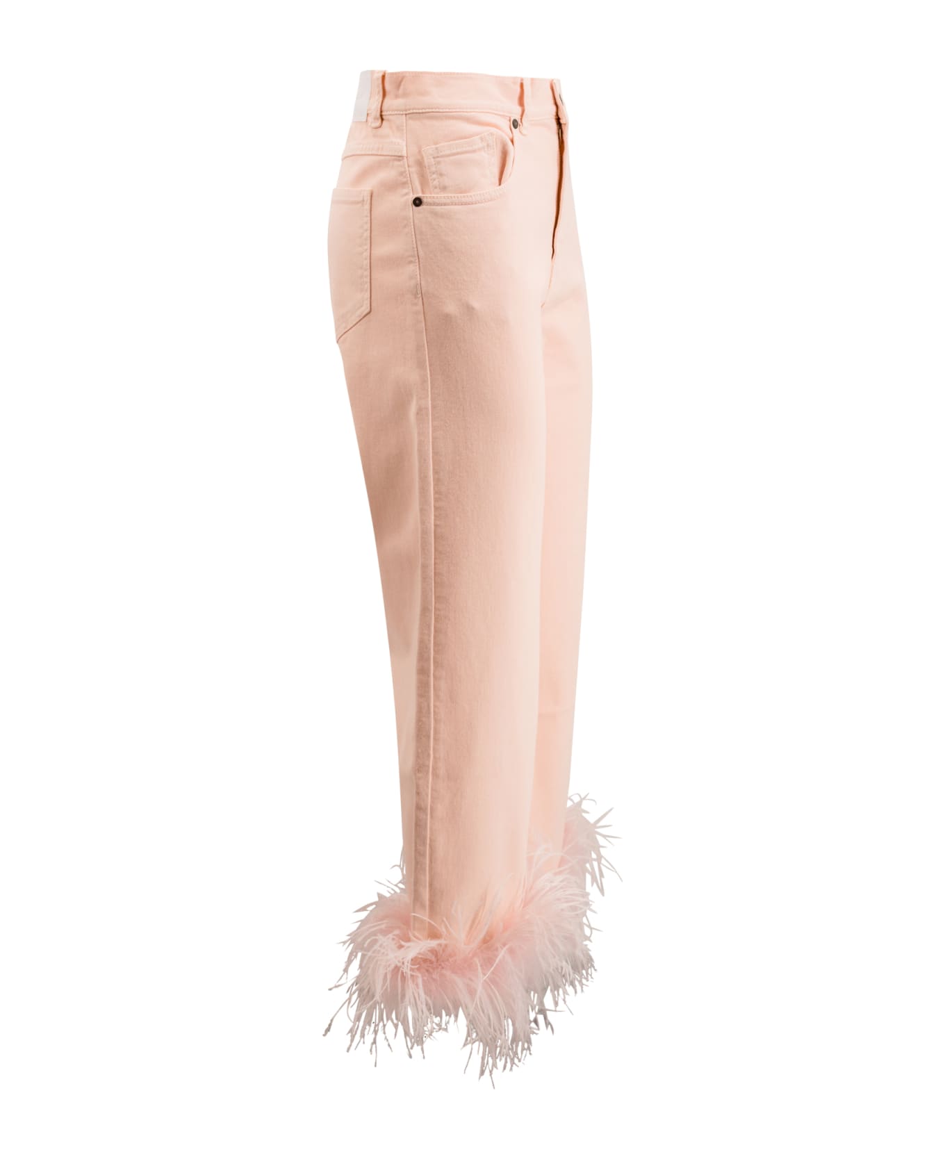 Parosh High-waisted Cotton Tailored Torusers - Pink