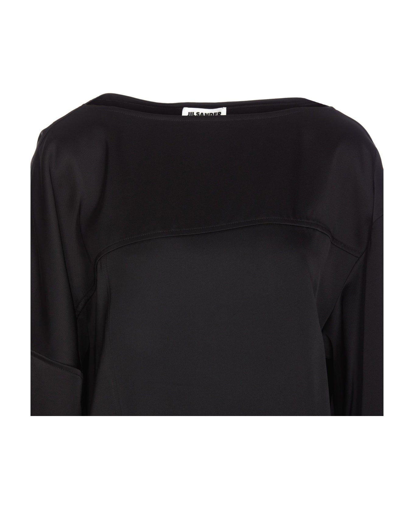 Jil Sander Crewneck Asymmetric Sweatshirt - BLACK