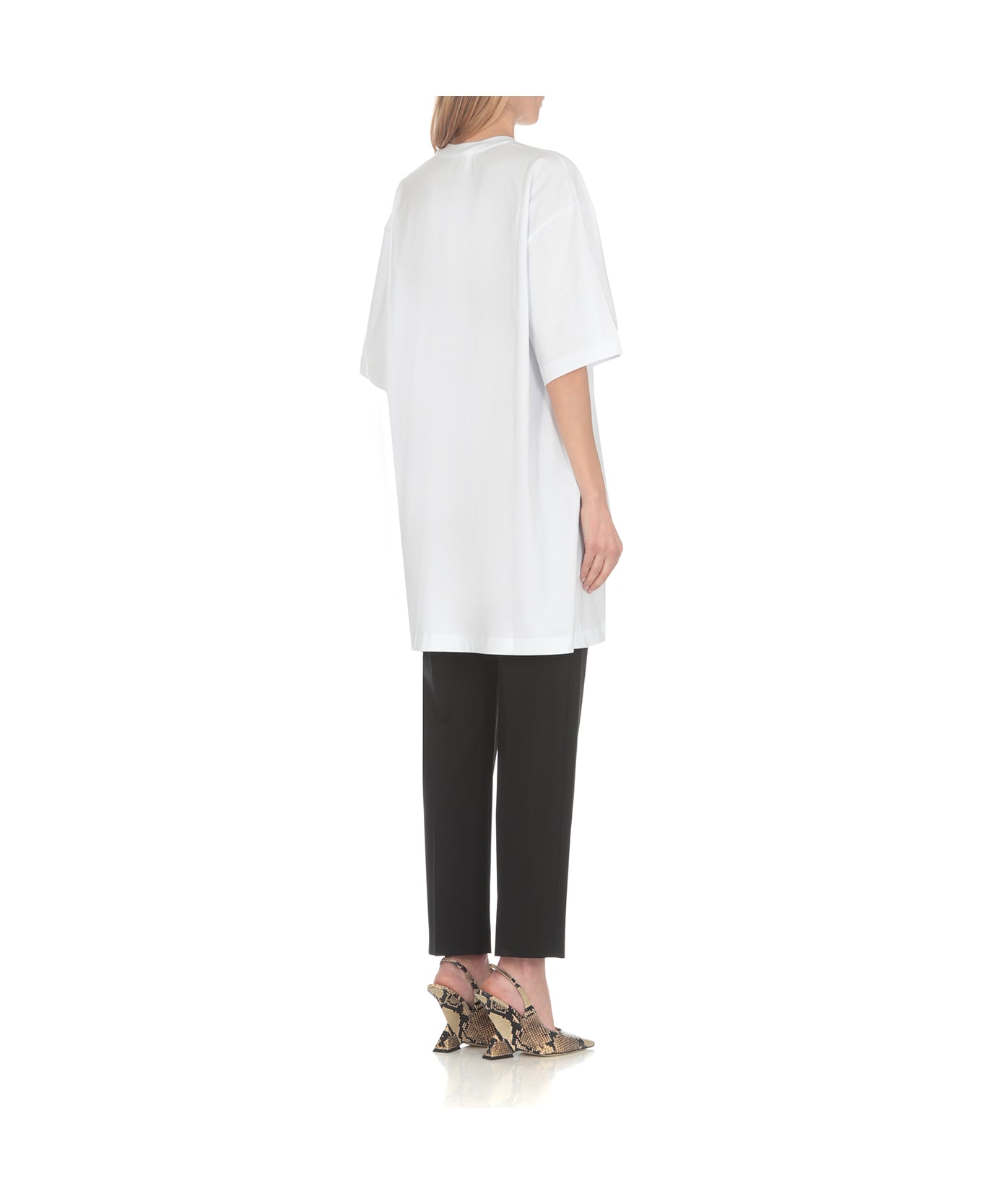 MSGM Dress With Logo - White Tシャツ
