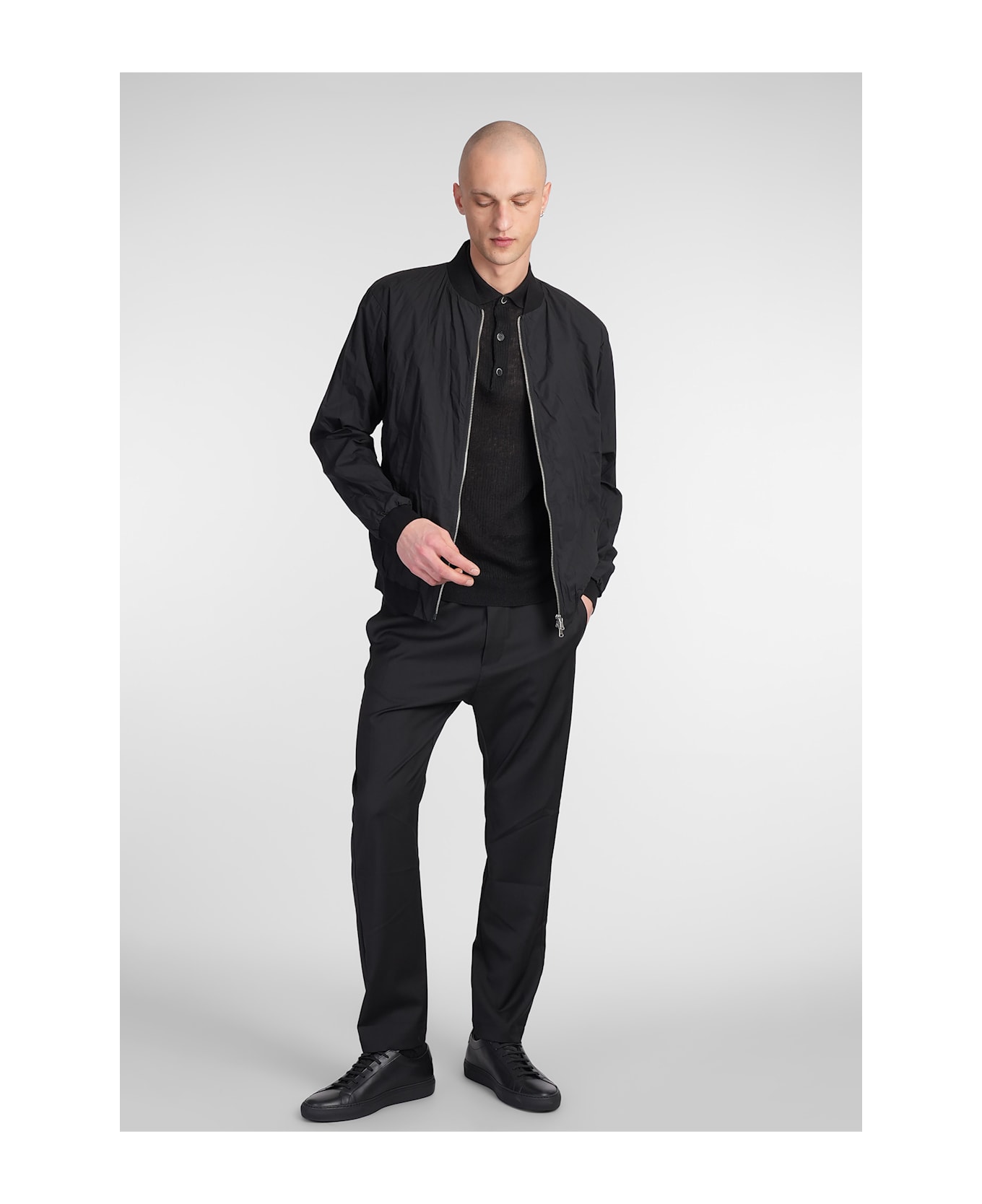Barena Blus Bomber Jacket In Black Cotton - black