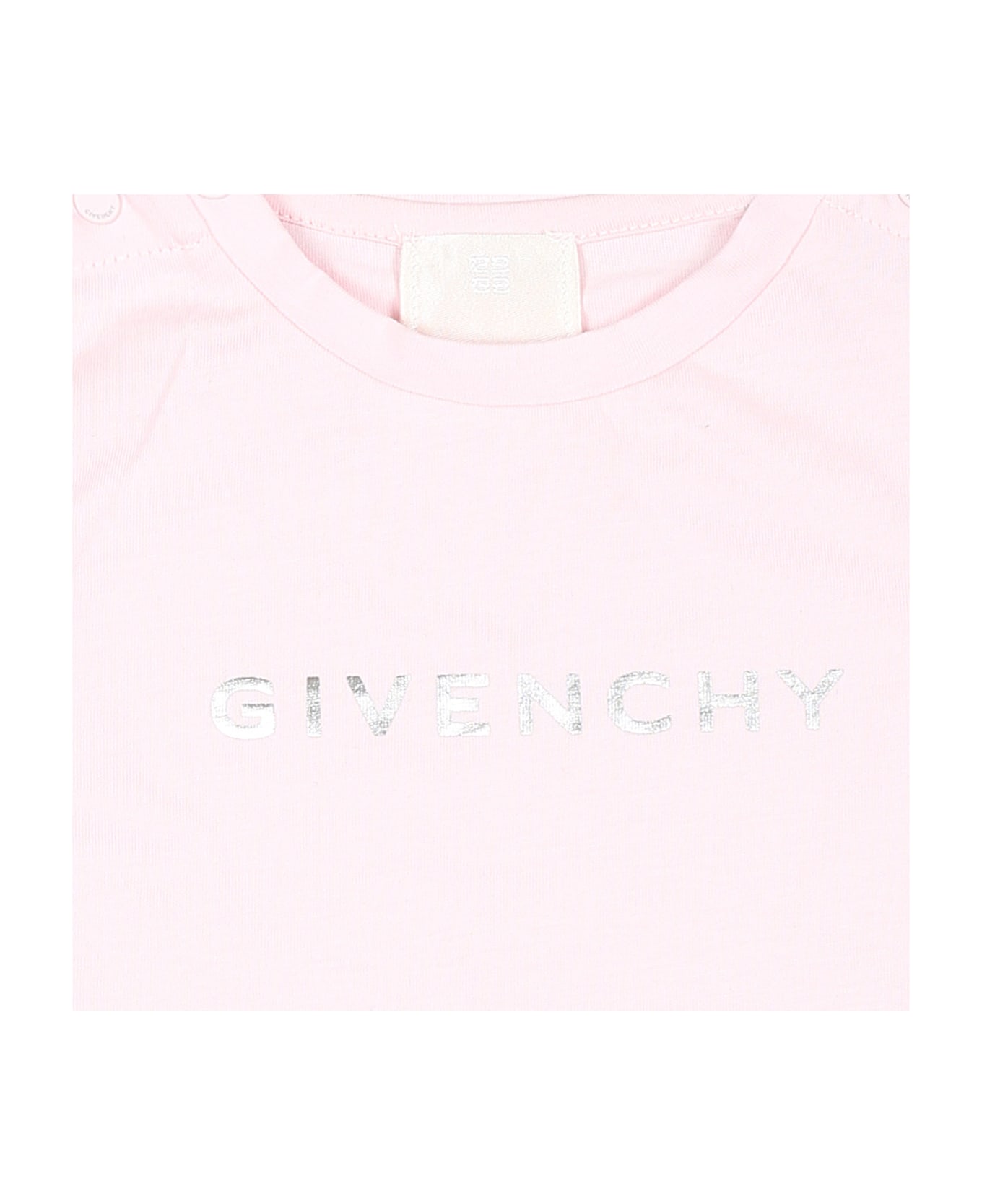 Givenchy Pink T-shirt For Baby Girl With Logo - Rosa