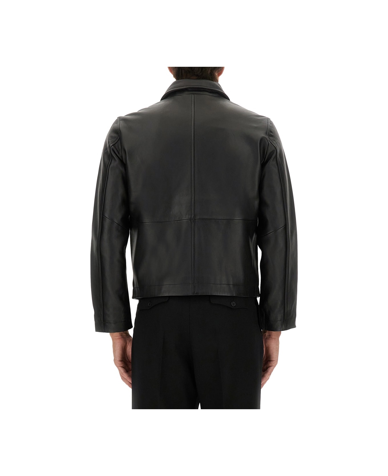 Sunflower Short Leather Jacket - BLACK