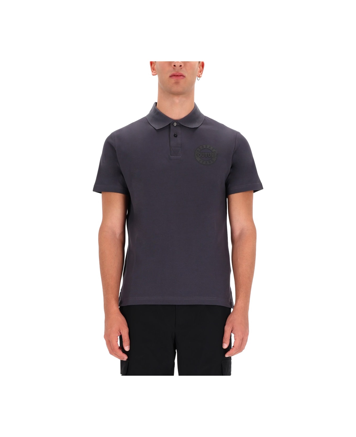 Versace Jeans Couture Polo With Logo - GREY