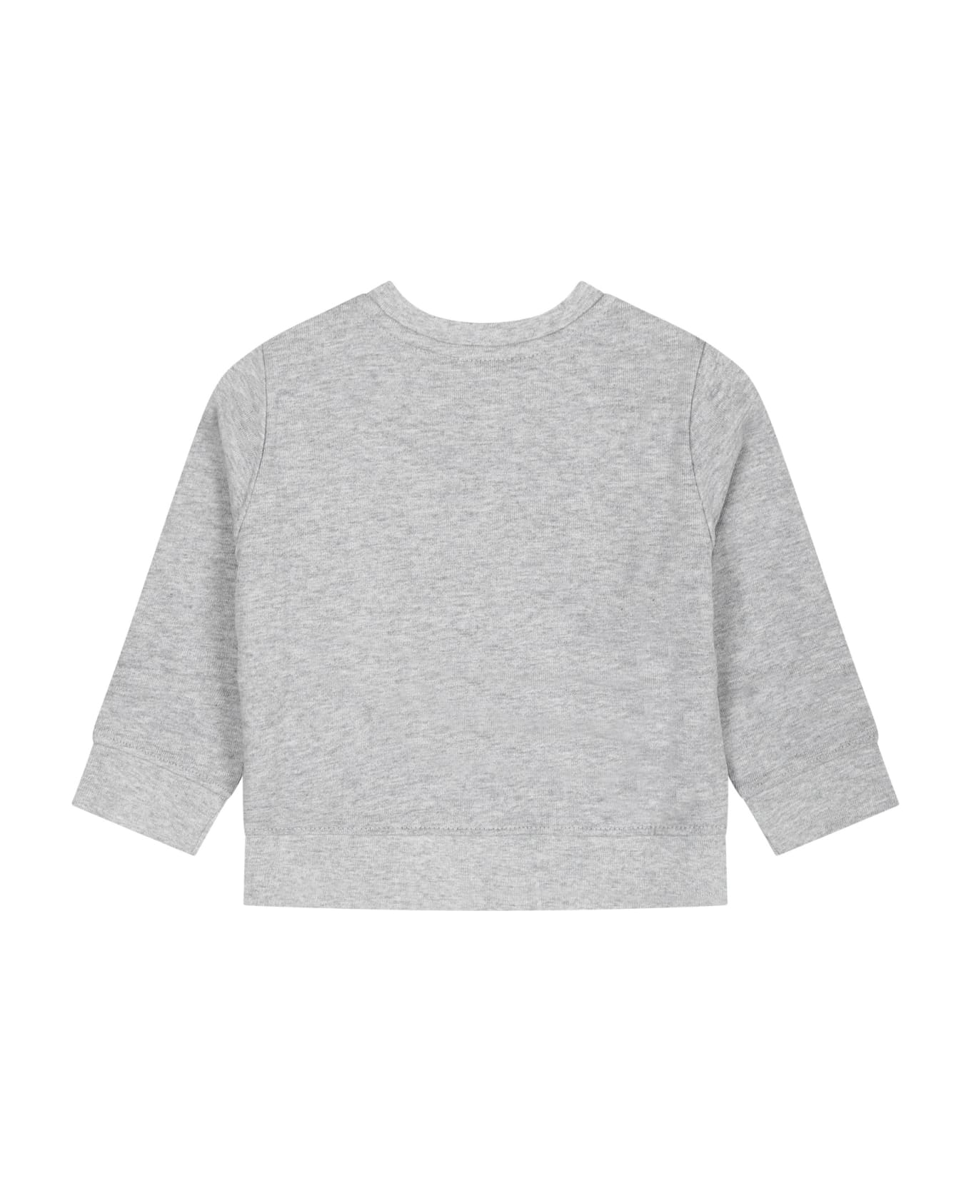 Stella McCartney Gray Sweatshirt For Baby Boy With Shark Print - Grigio