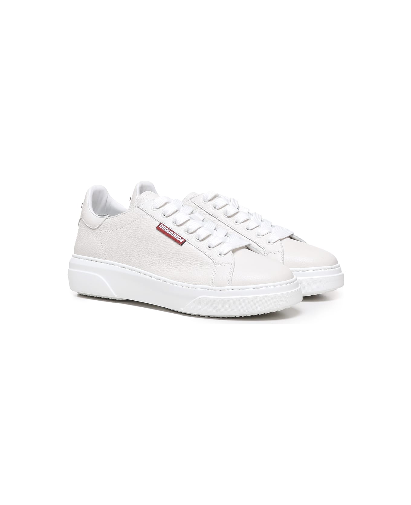 Dsquared2 Leather Shoes With Logo - White