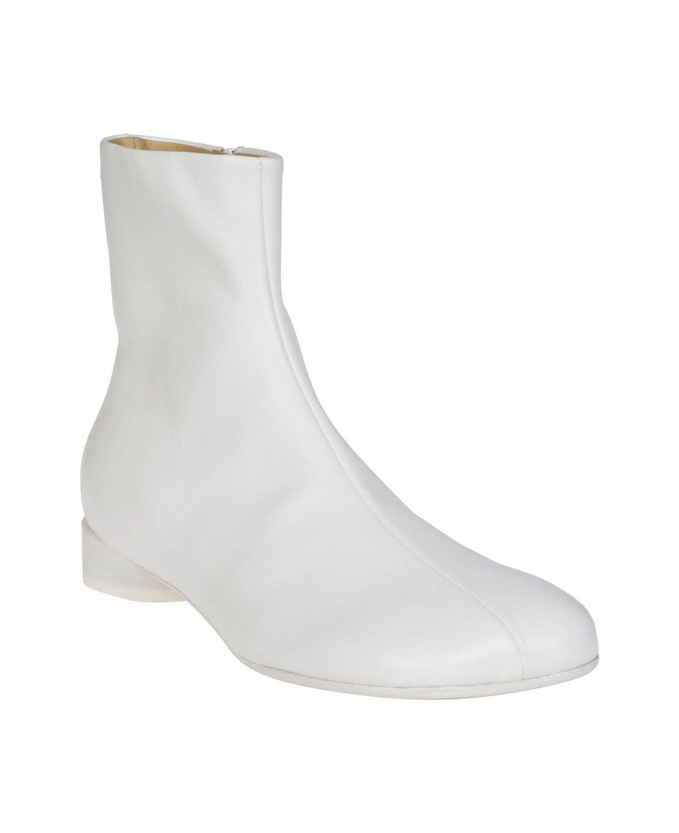 MM6 Maison Margiela Anatomic Square Toe Ankle Boots - Bianco
