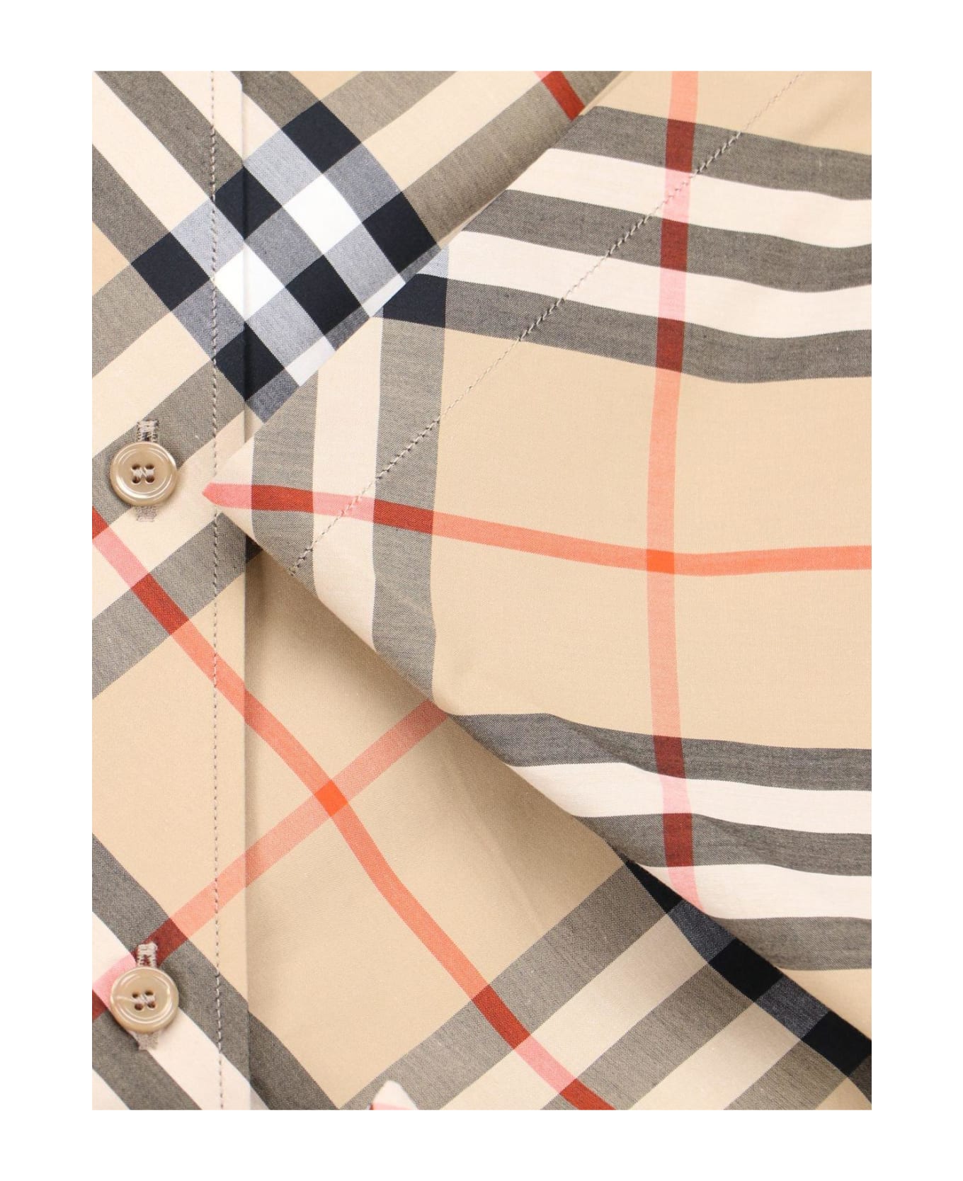Burberry Short Sleeved Checked Shirt - Sand ip check シャツ