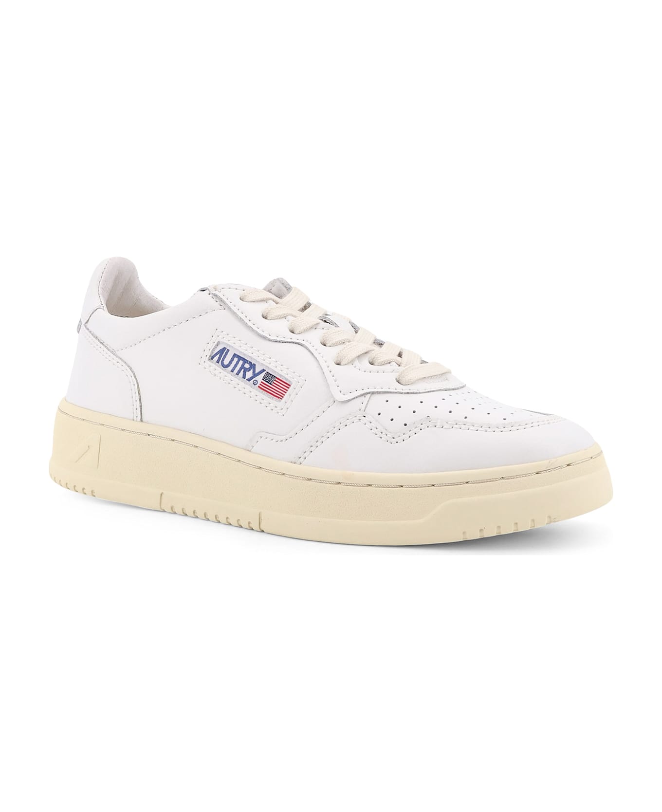 Autry Medalist Low Leather Low-top Snakers - BIANCO BIANCO