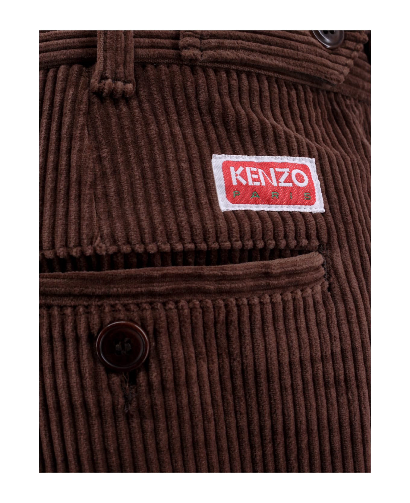 Kenzo Ribbed Velvet Cargo Trouser - Brown