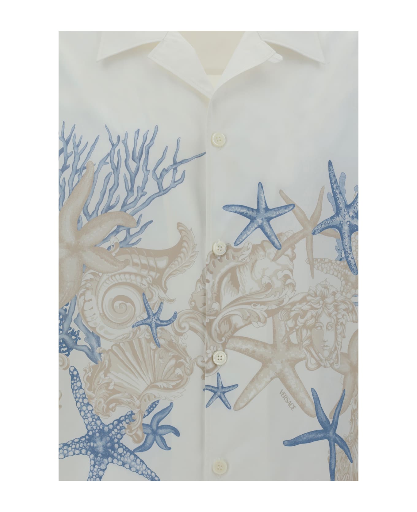 Versace Informal Shirt - White+dusty Blue+bone