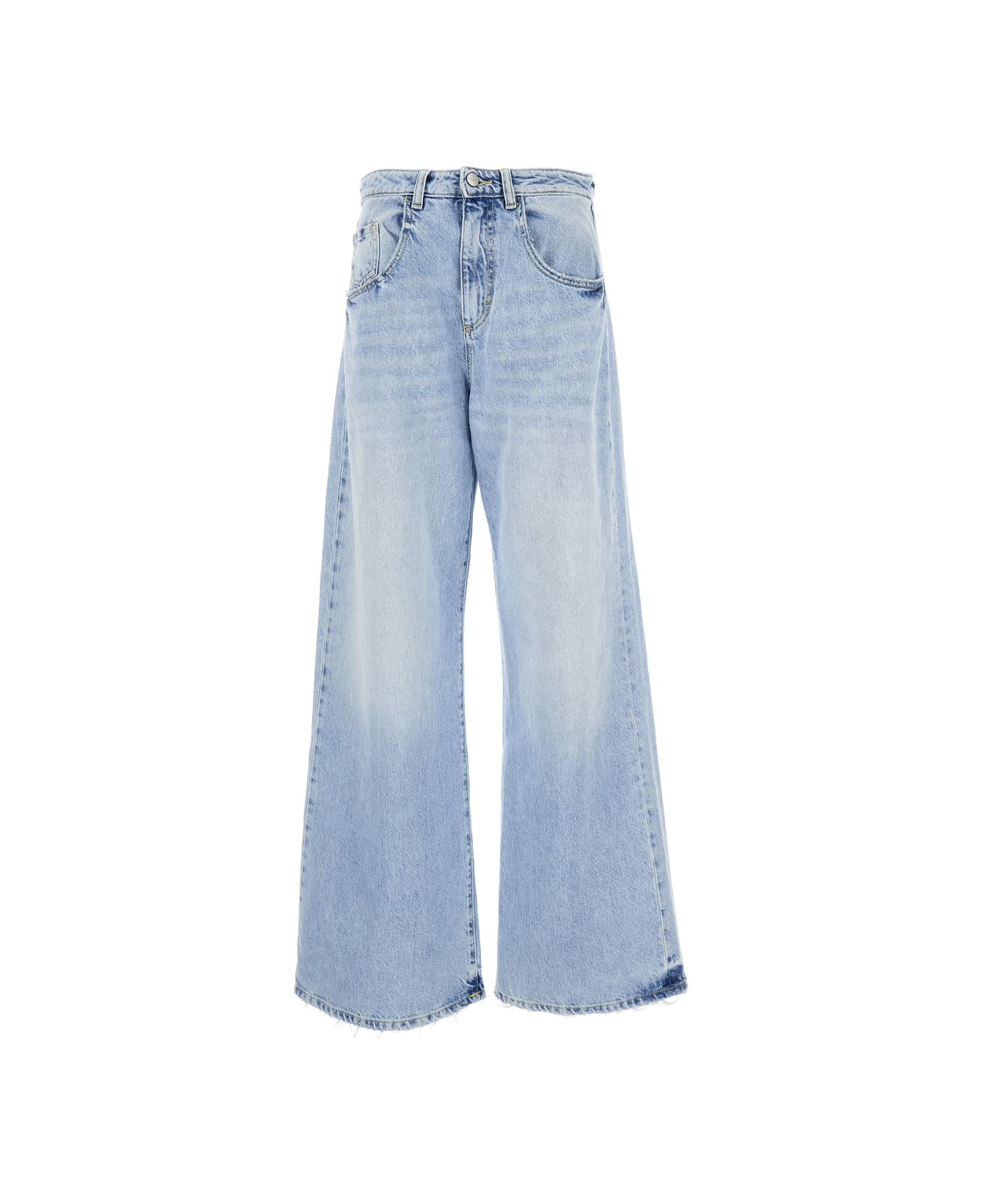 Icon Denim Light Blue Wide Leg Jeans In Denim Woman - Blu