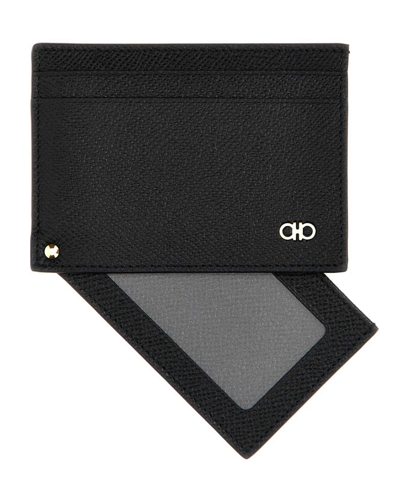 Ferragamo 'micro Gancio' Card Holder - Black  