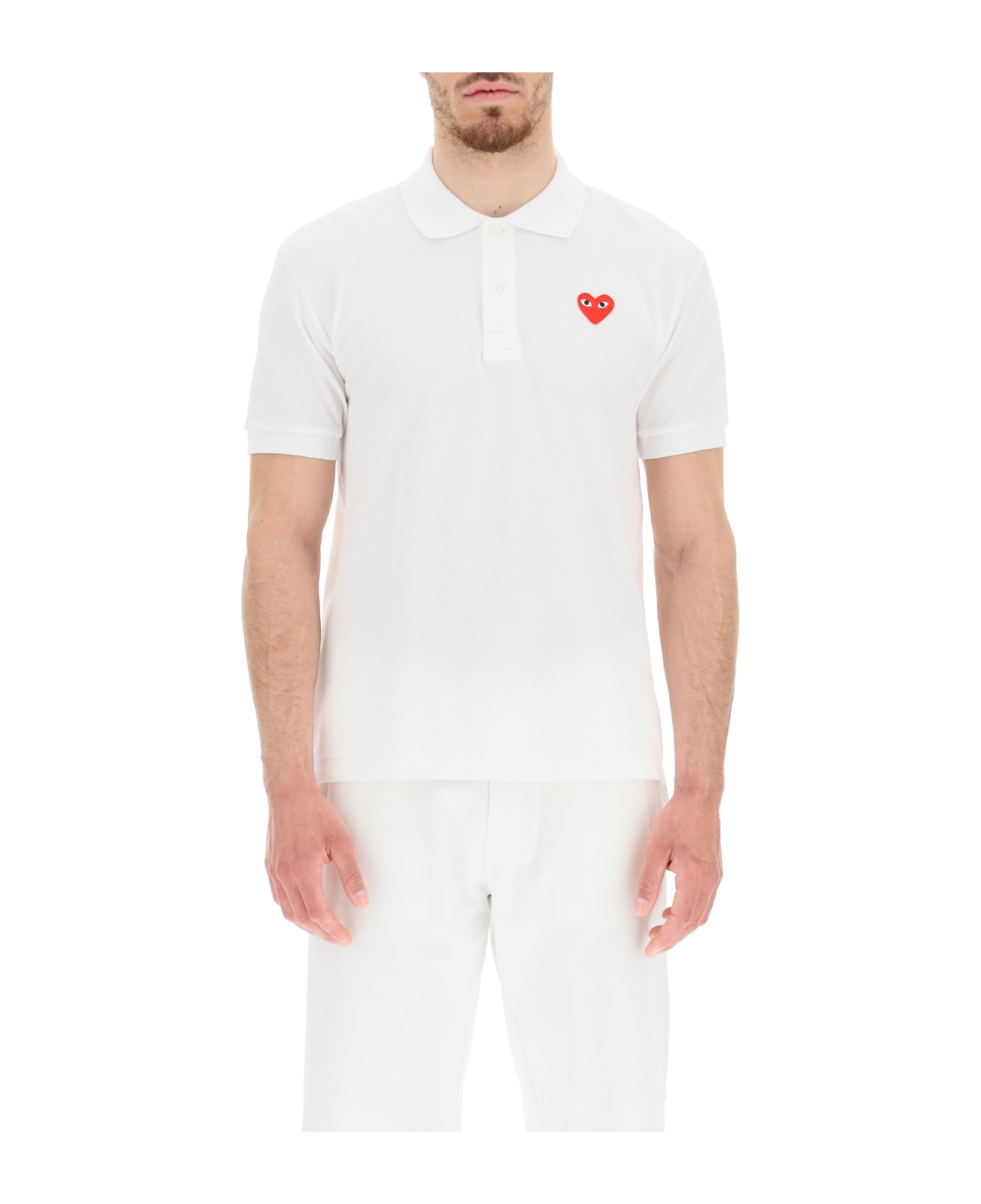 Comme des Garçons Play Heart Polo Shirt - WHITE